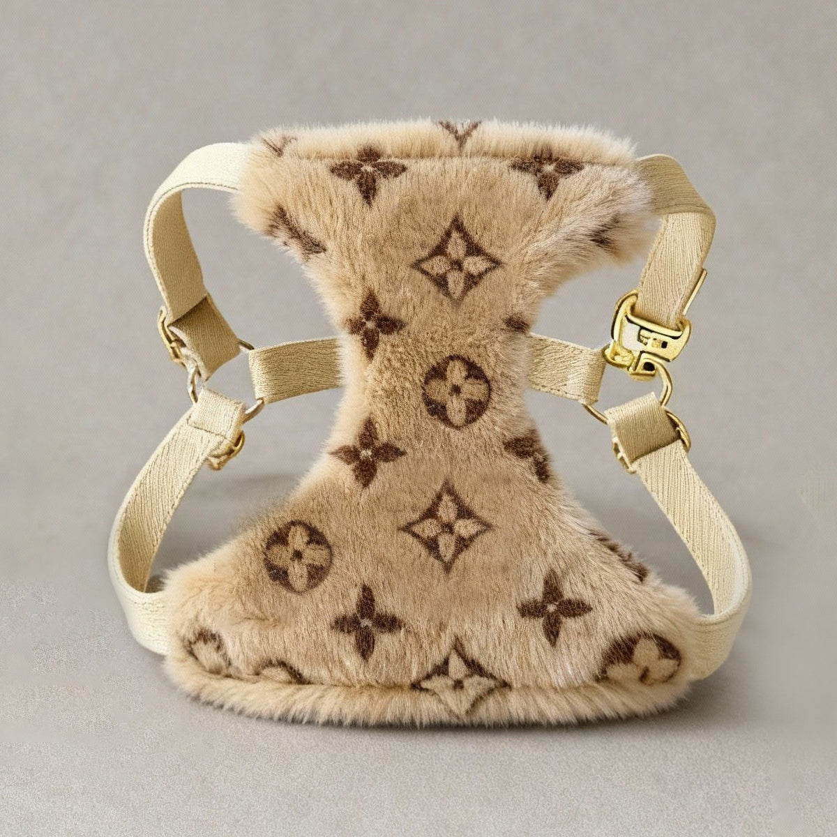LV Fluffy Harness and Leash Set