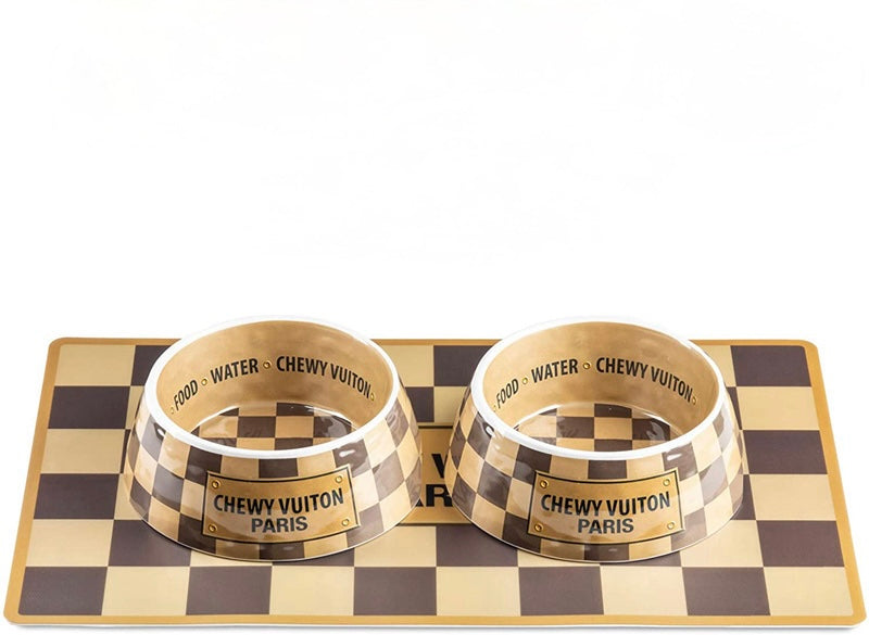 Chewy Vuiton Brown Bowl