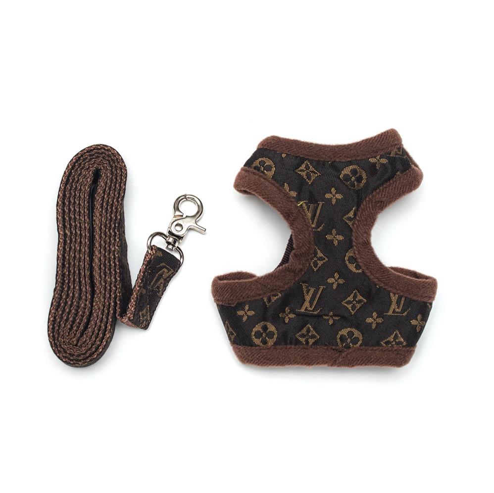 LV Brown Harness and Leash Set