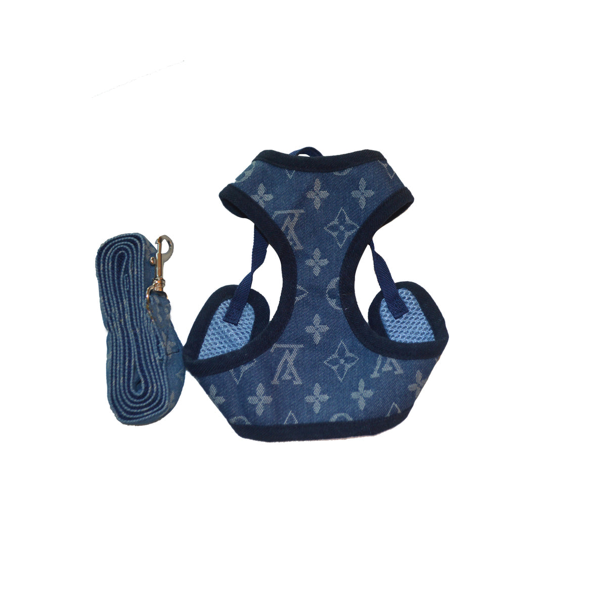 LV Denim Harness and Leash Set