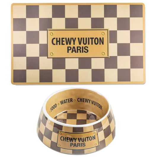 Chewy Vuiton Brown Bowl